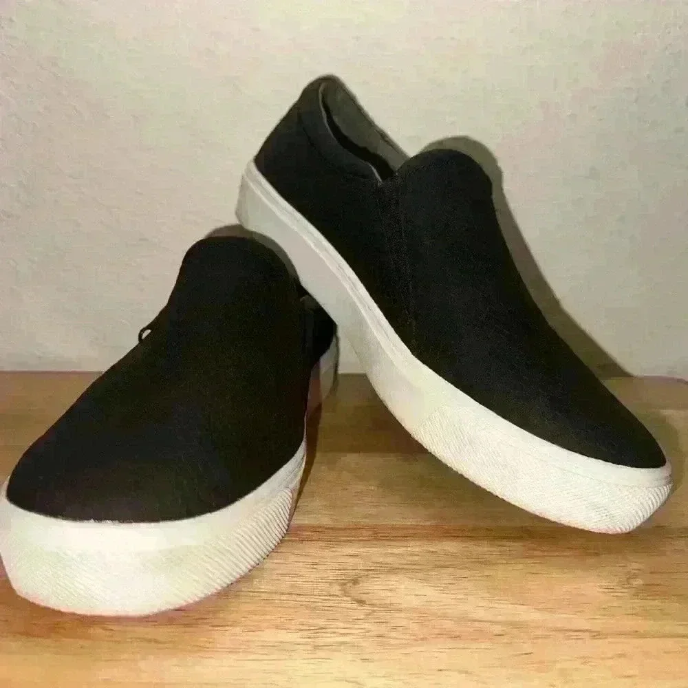 Dr. Scholl's Women's Black Metro Zip-Up Faux Leather Comfortable Sneakers Sz 9.5
